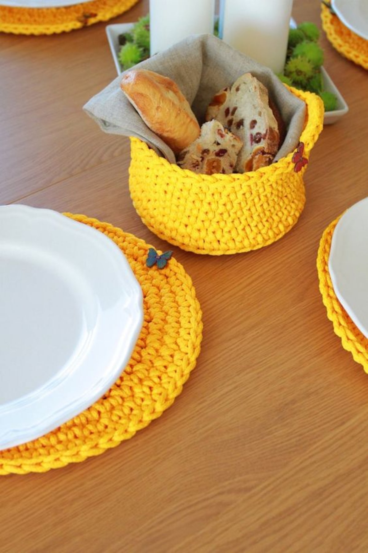 inspiração sousplat de crochê mesa posta