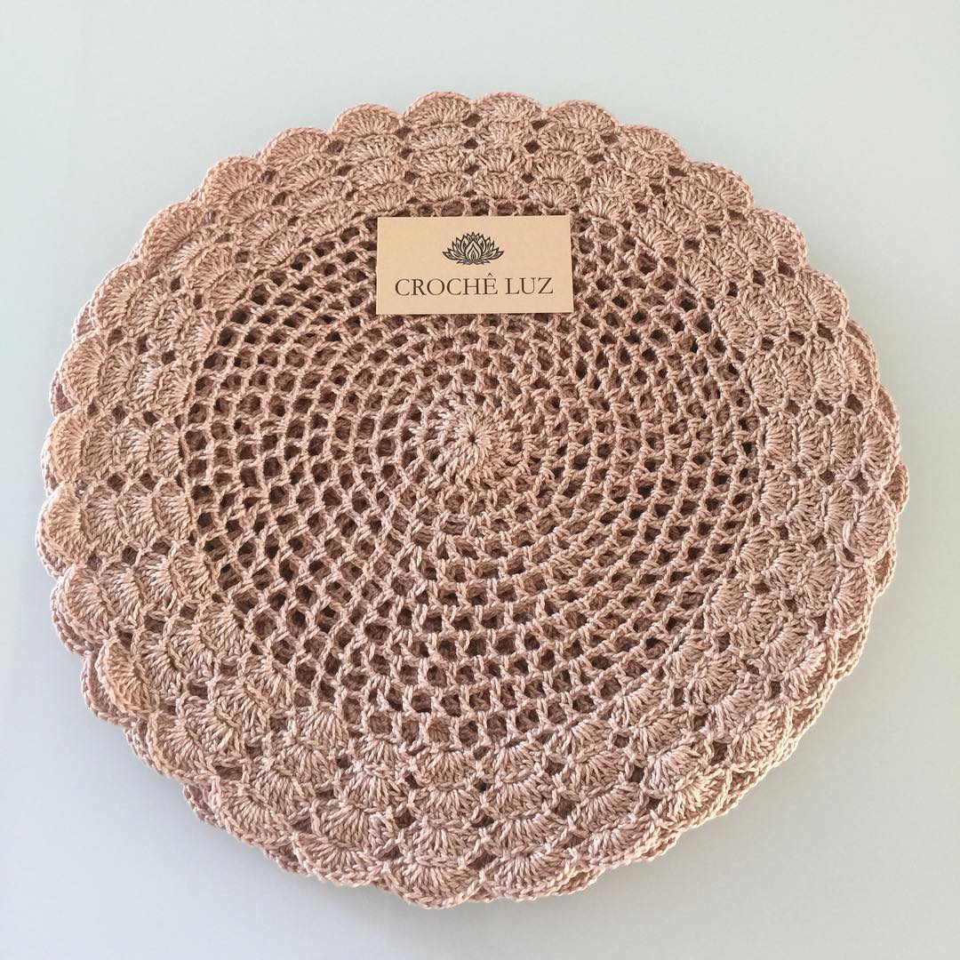 inspiração sousplat de crochê mesa posta