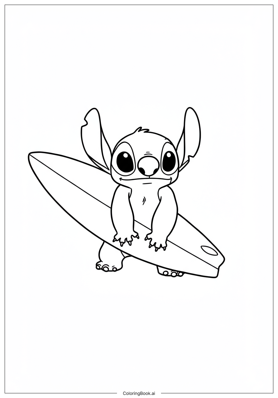 desenho do stitch comendo melancia para colorir
