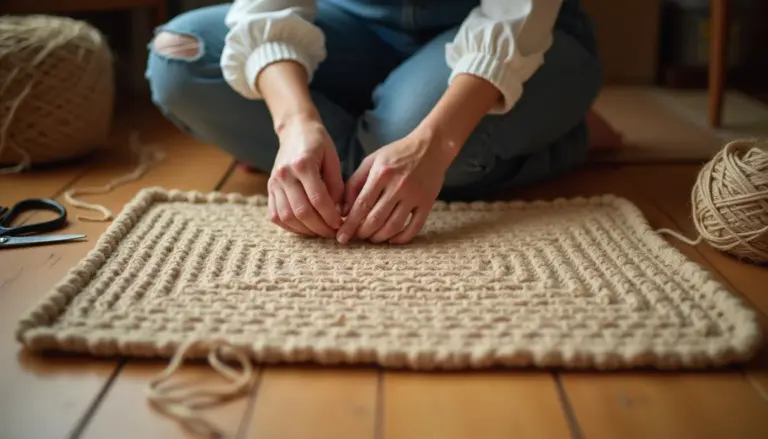 Tapete de barbante retangular simples passo a passo: faça em 6 horas gastando R$25 Tapete de barbante retangular simples passo a passo: faça em 6 horas gastando R$25