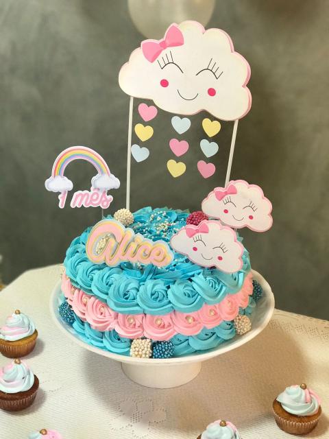 tema arco iris mesversario 1 mes