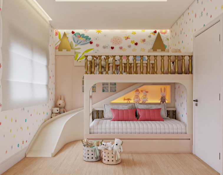 treliche infantil planejado para quarto pequeno