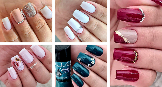 unhas em gel decoração elegante