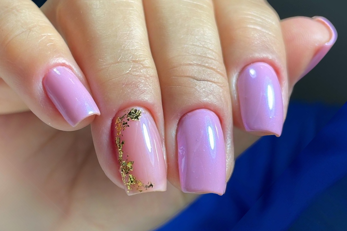 unhas em gel decoração natural