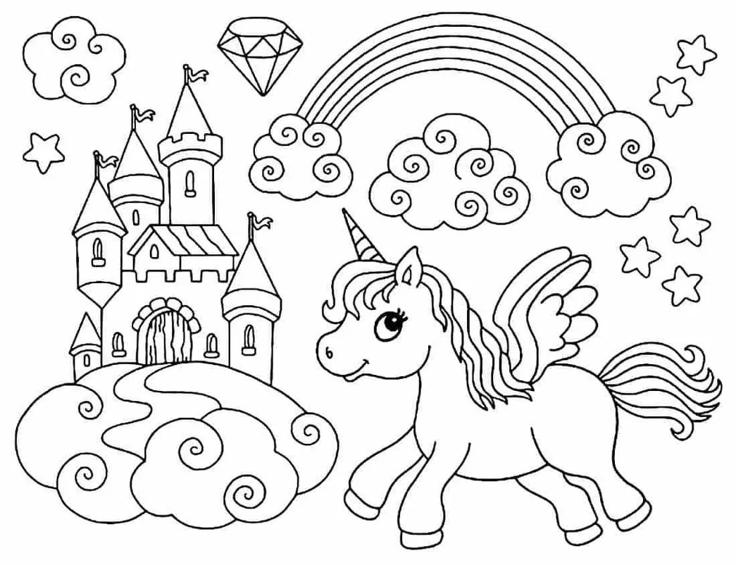 unicornio para colorir