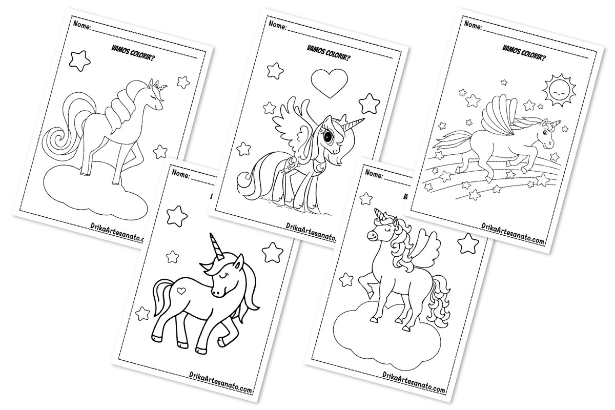 desenho de unicórnio com asas para colorir