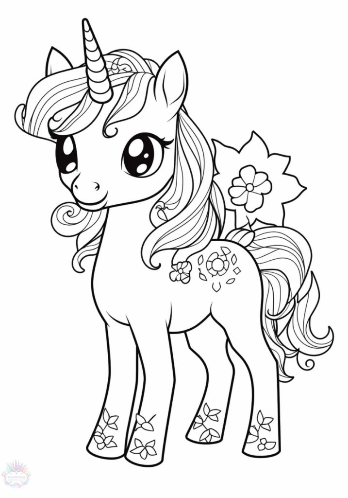 desenho de unicórnio com asas para colorir