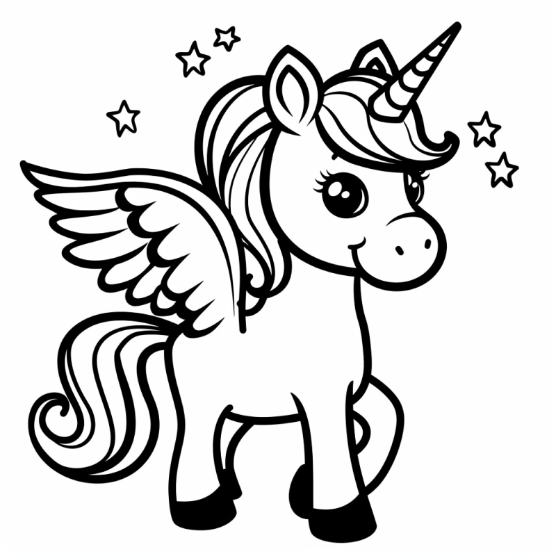 desenhar unicórnio simples