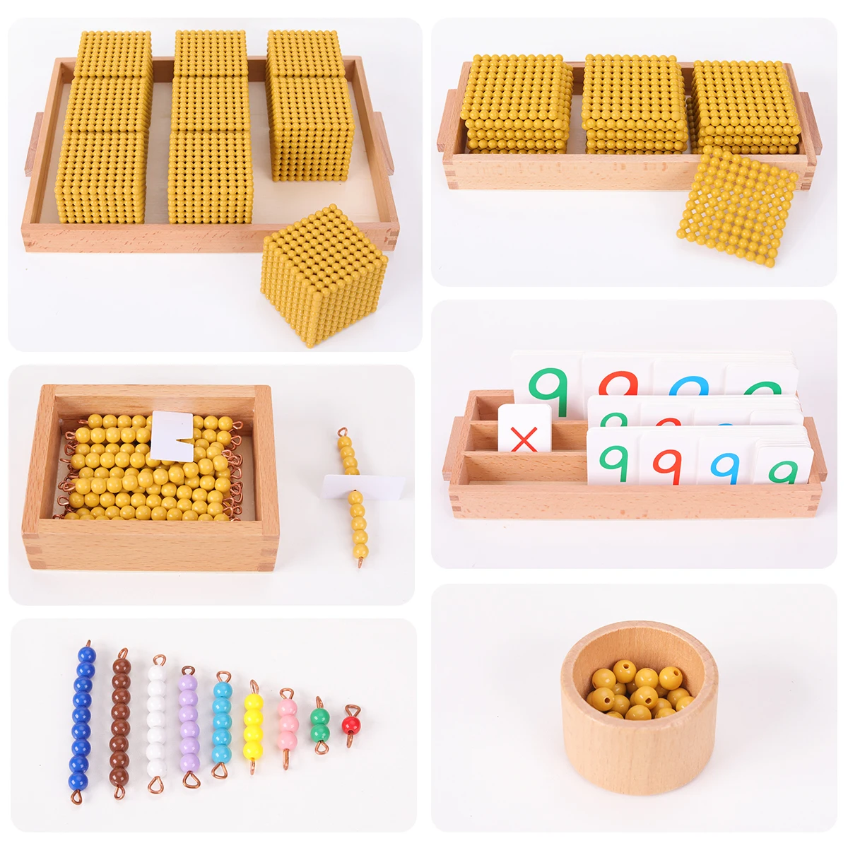 banco montessori material dourado