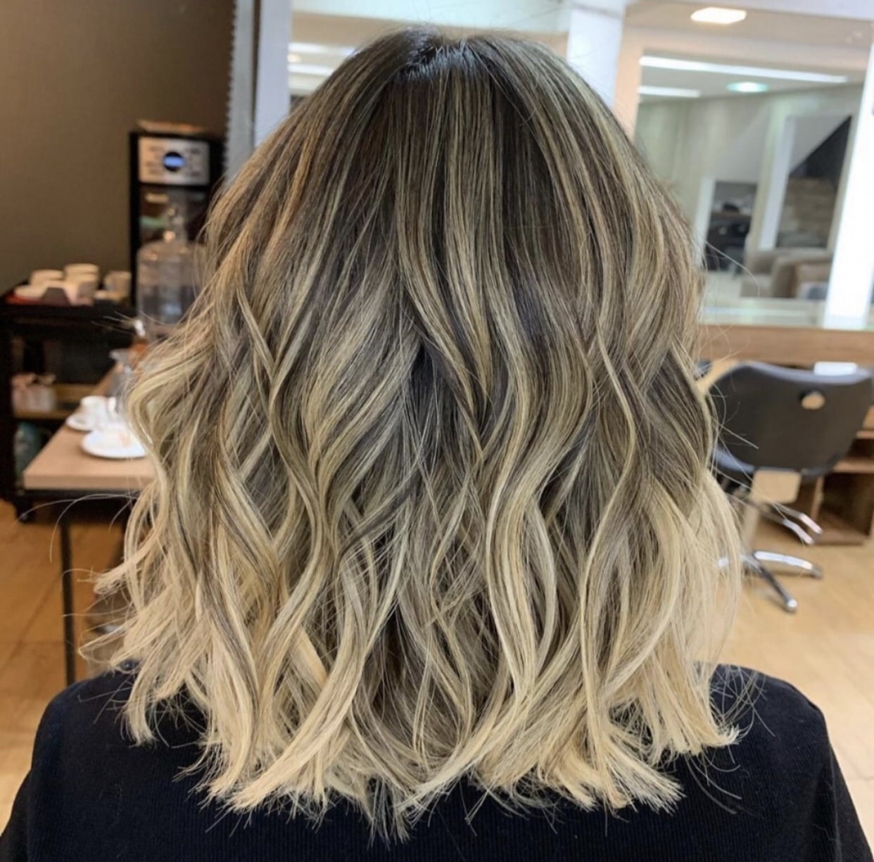 luzes em cabelo longo