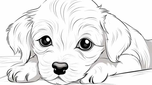 cachorro para pintar e imprimir