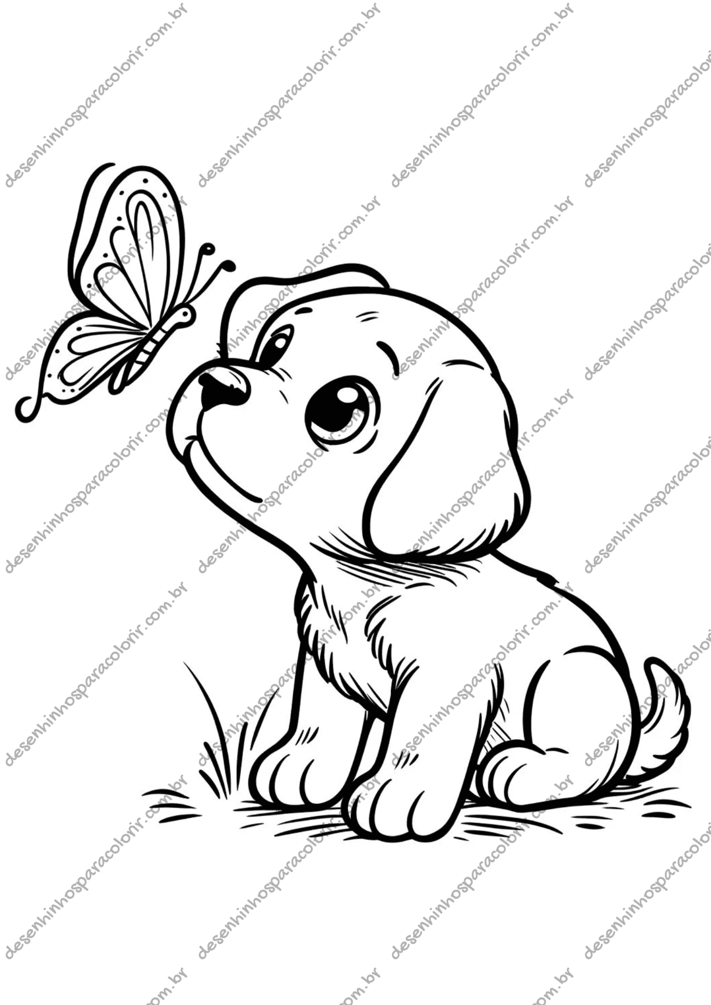 atividade de colorir com tema de cachorro
