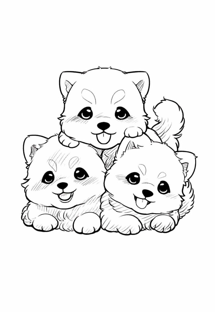 cachorros fofos para colorir