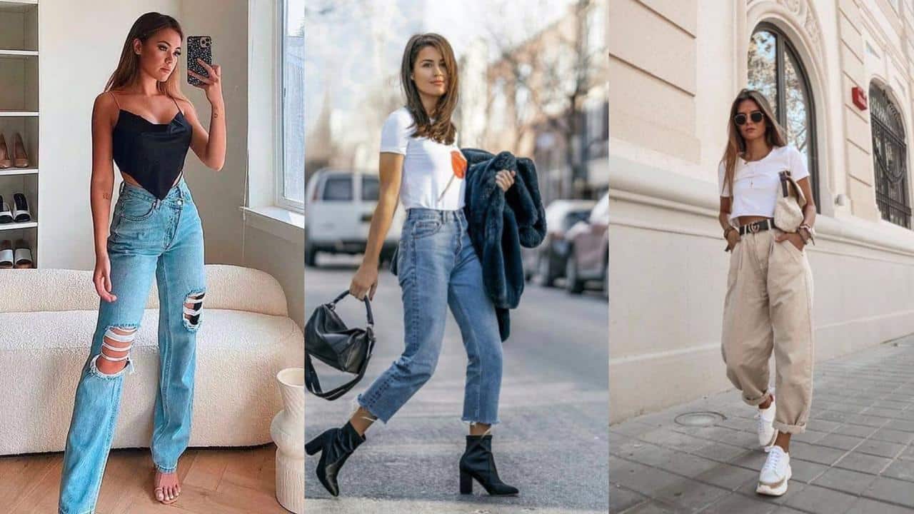 calça baggy feminina com puídos