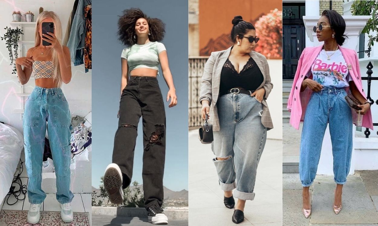 calça baggy feminina flare