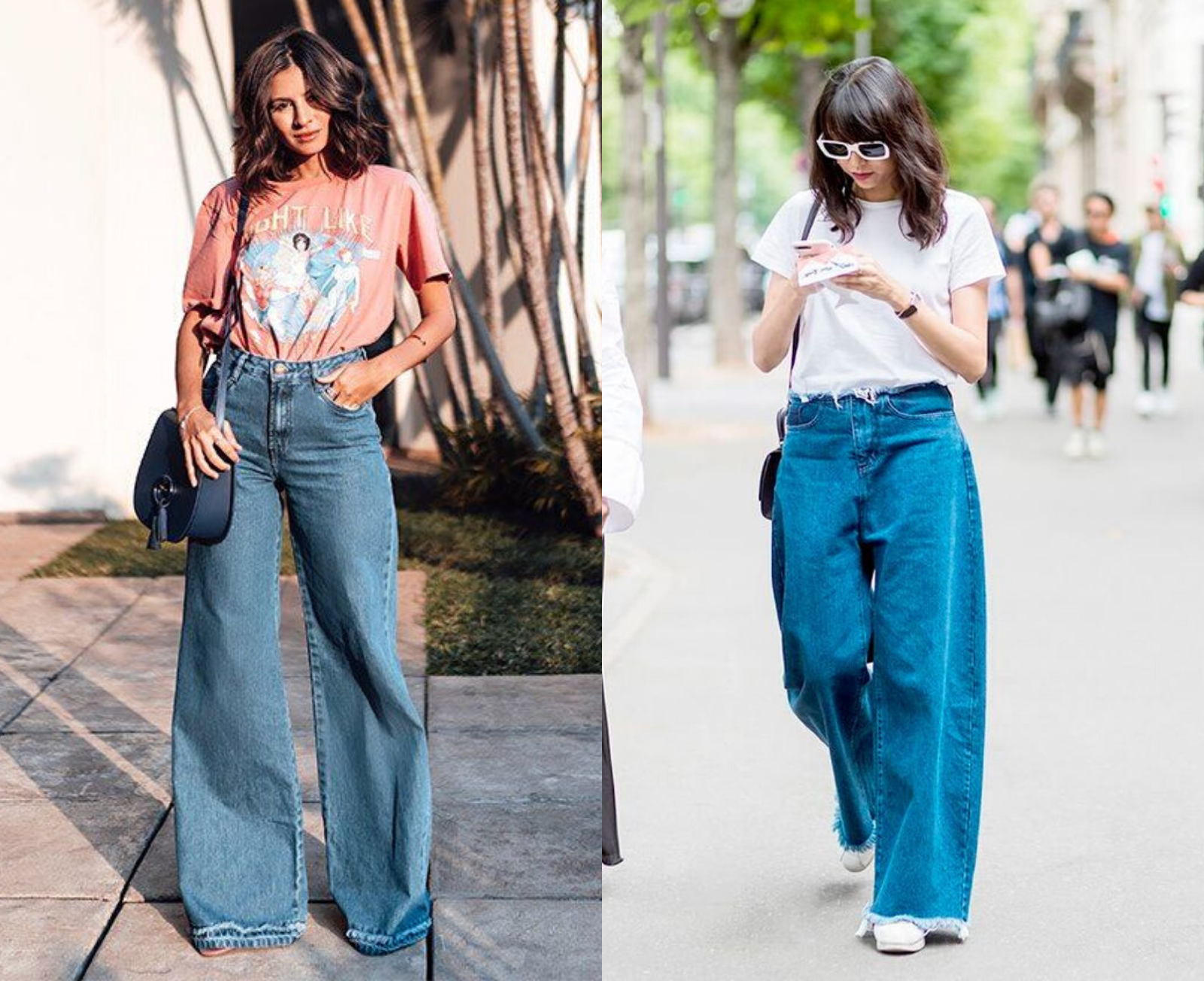 Calça jeans pantalona para trabalho