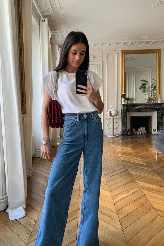 Calça jeans pantalona plus size