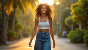45 ideias de calça jeans pantalona que alongam e valorizam