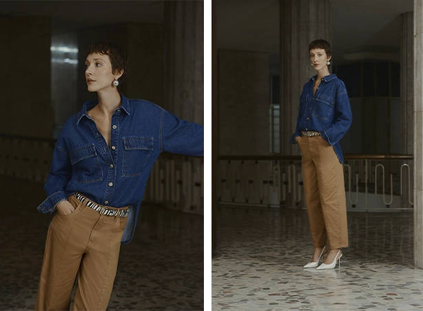 calça marrom feminina