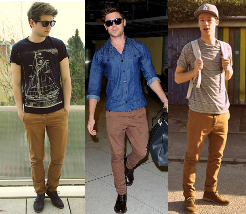 calça marrom masculina