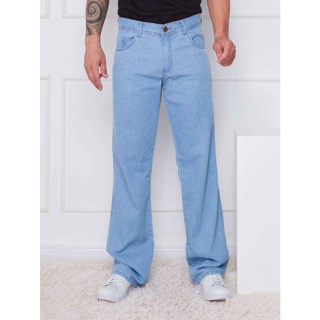 calça wide leg com camisa