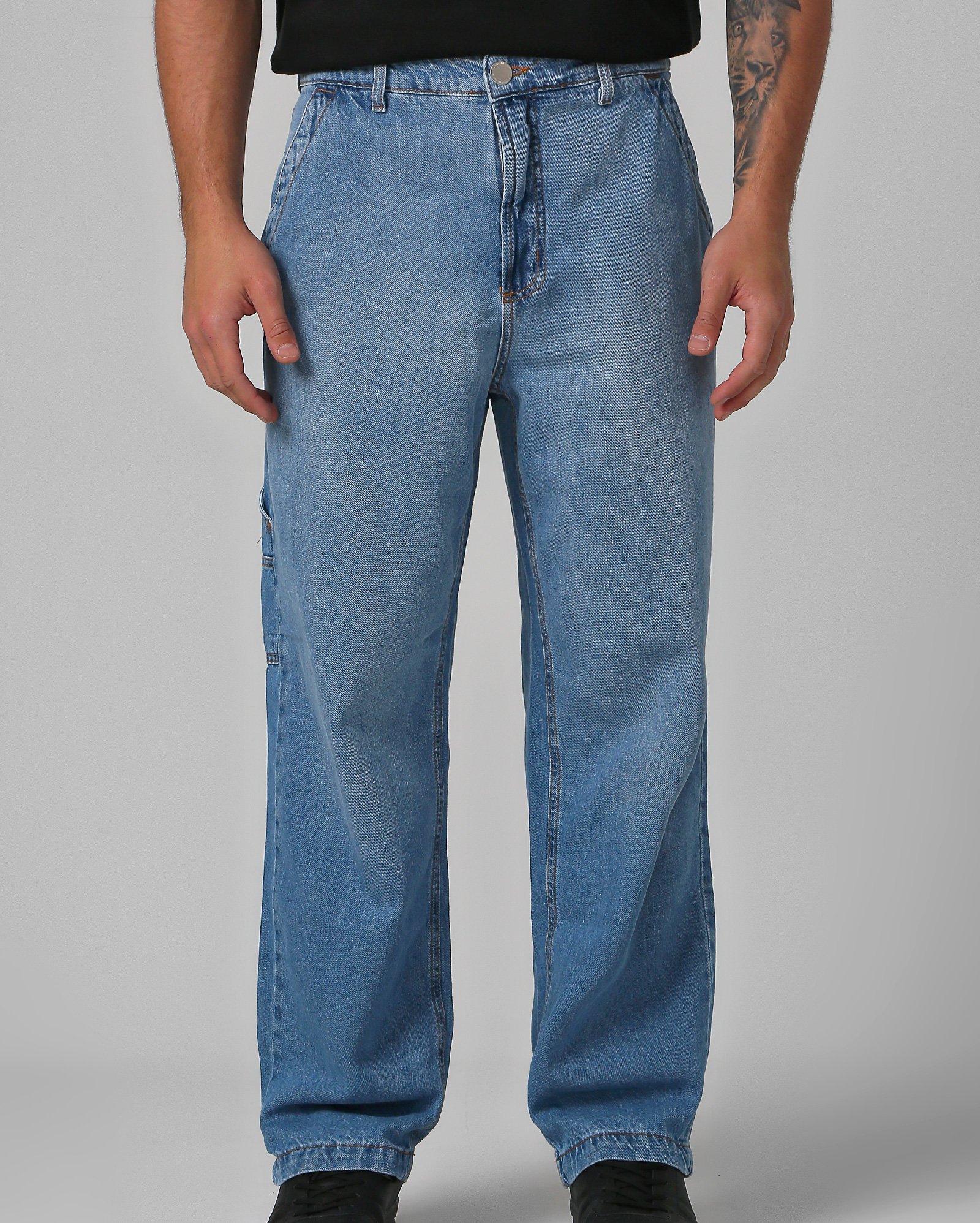 calça wide leg de couro
