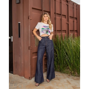 Calça jeans wide leg oversized