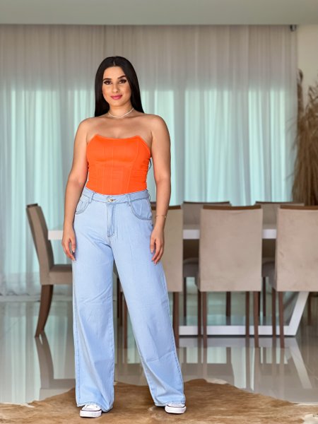 Calça jeans pantalona