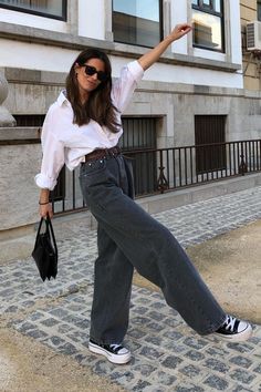 Calça jeans pantalona