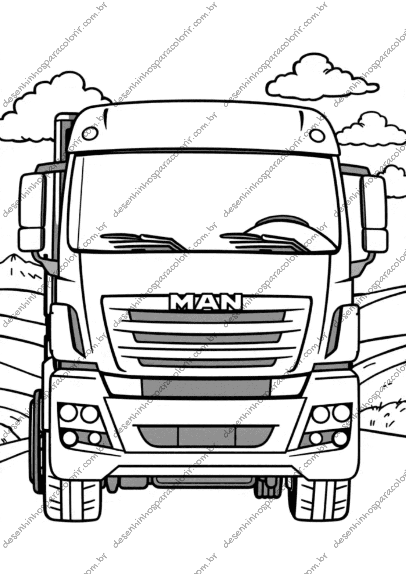desenho scania v8 para colorir
