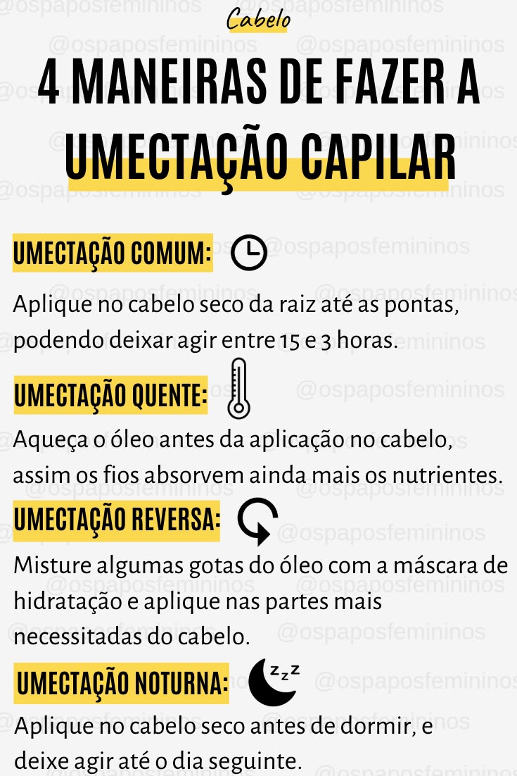 umectação capilar passo a passo