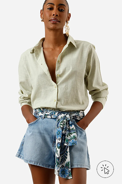 lenço na cintura look casual