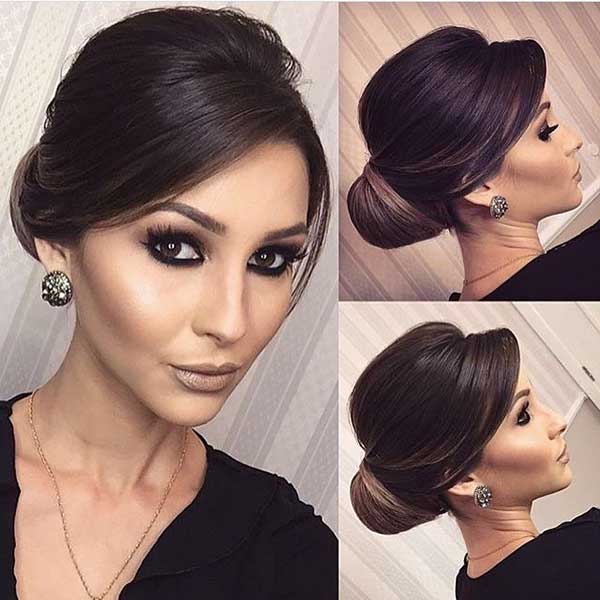 coque baixo elegante para noiva