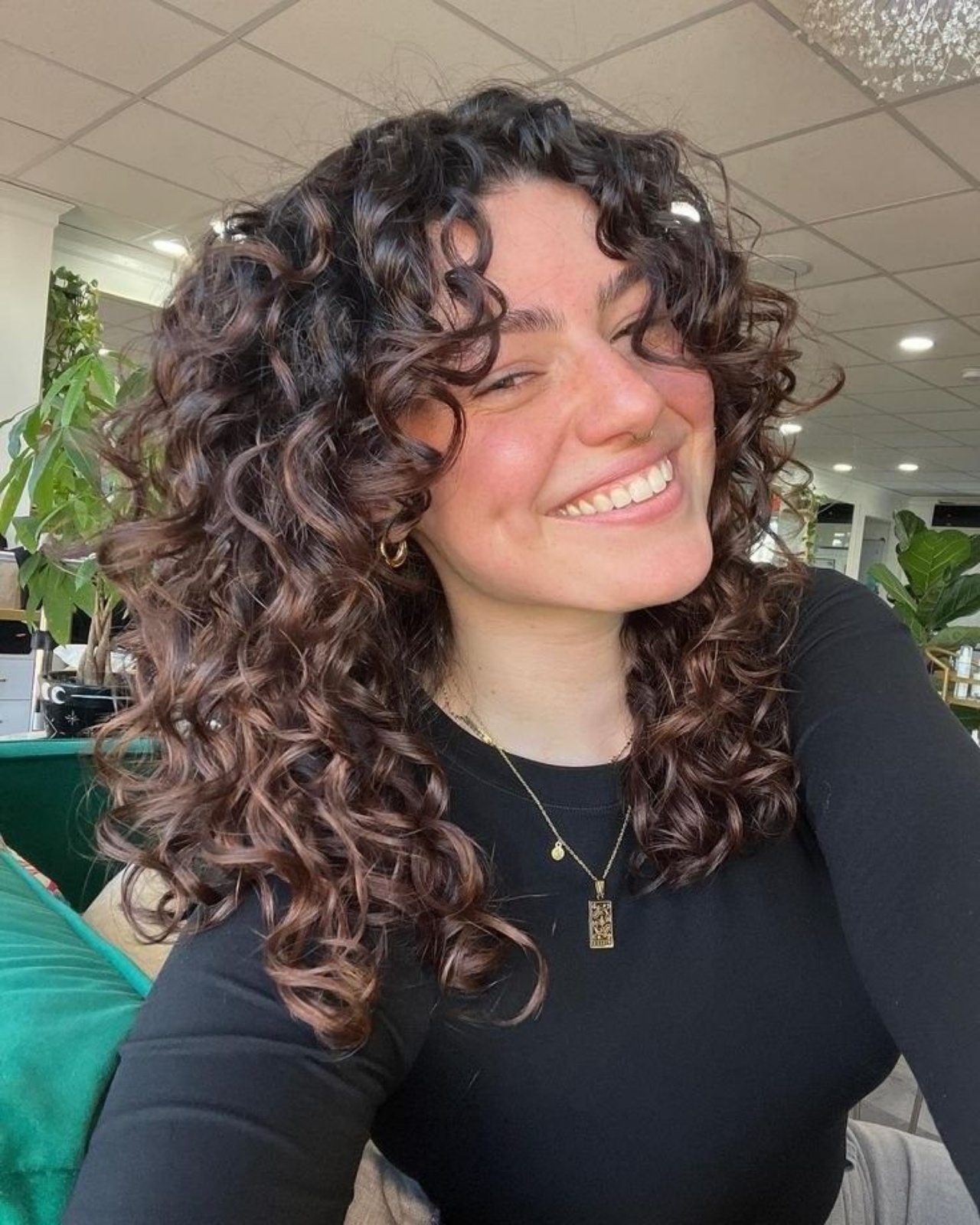 franja cortininha cabelo cacheado