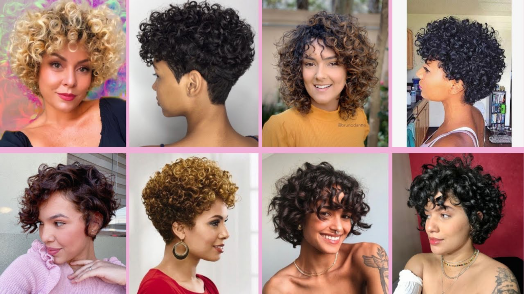 corte cacheado curto com volume