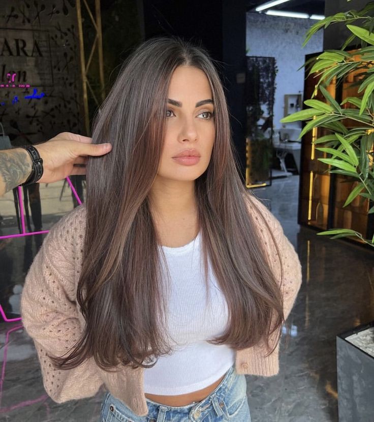 cabelo longo com franja cortina