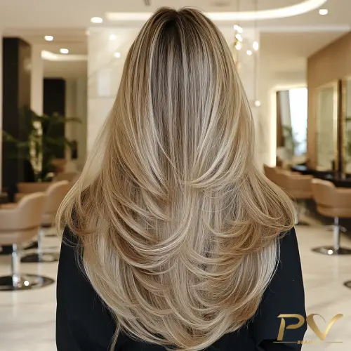 corte de cabelo longuíssimo em V