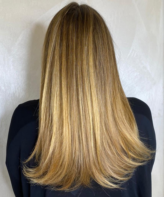 cortes de cabelo comprido com franja cortina