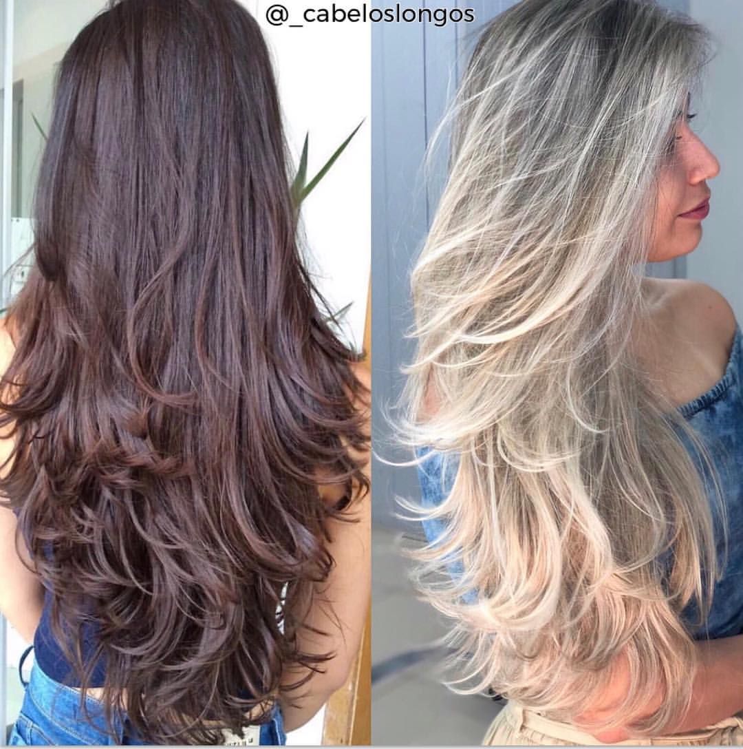 corte de cabelo longuíssimo com franja