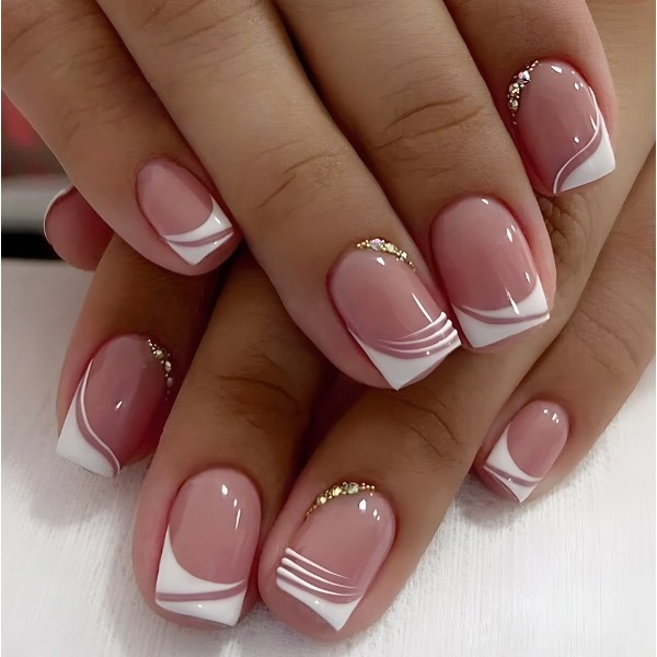 unhas para casamento rosa claro