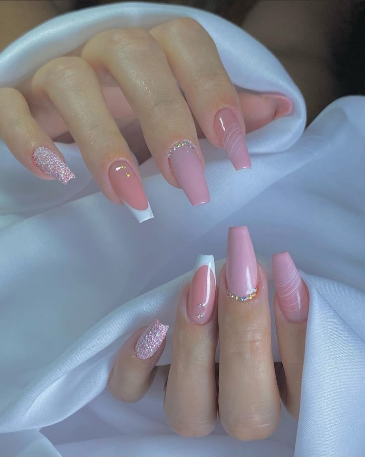unhas baby boomer rosa