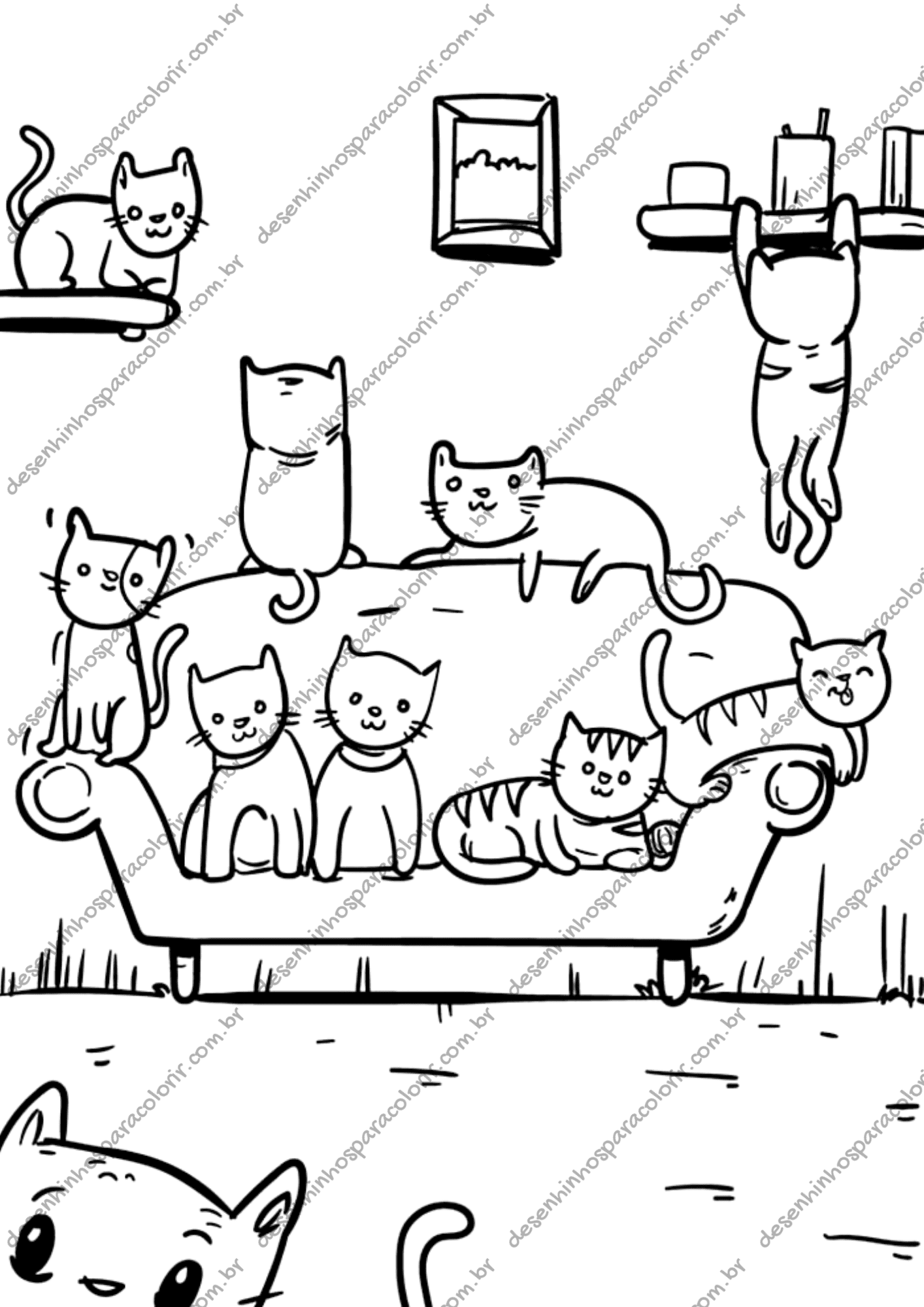 desenhos de gatinhos bebês para colorir