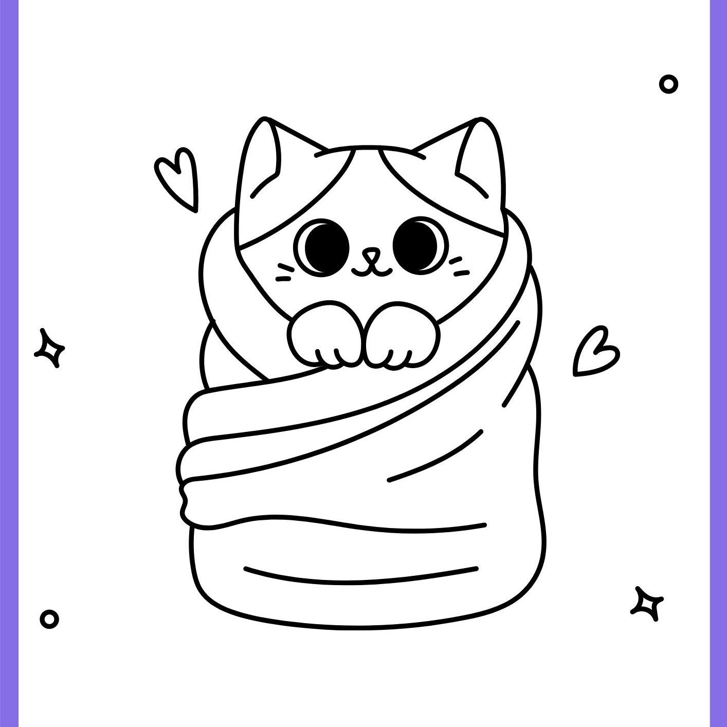 gatinhos com novelo de lã para colorir