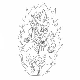 goku fases para colorir