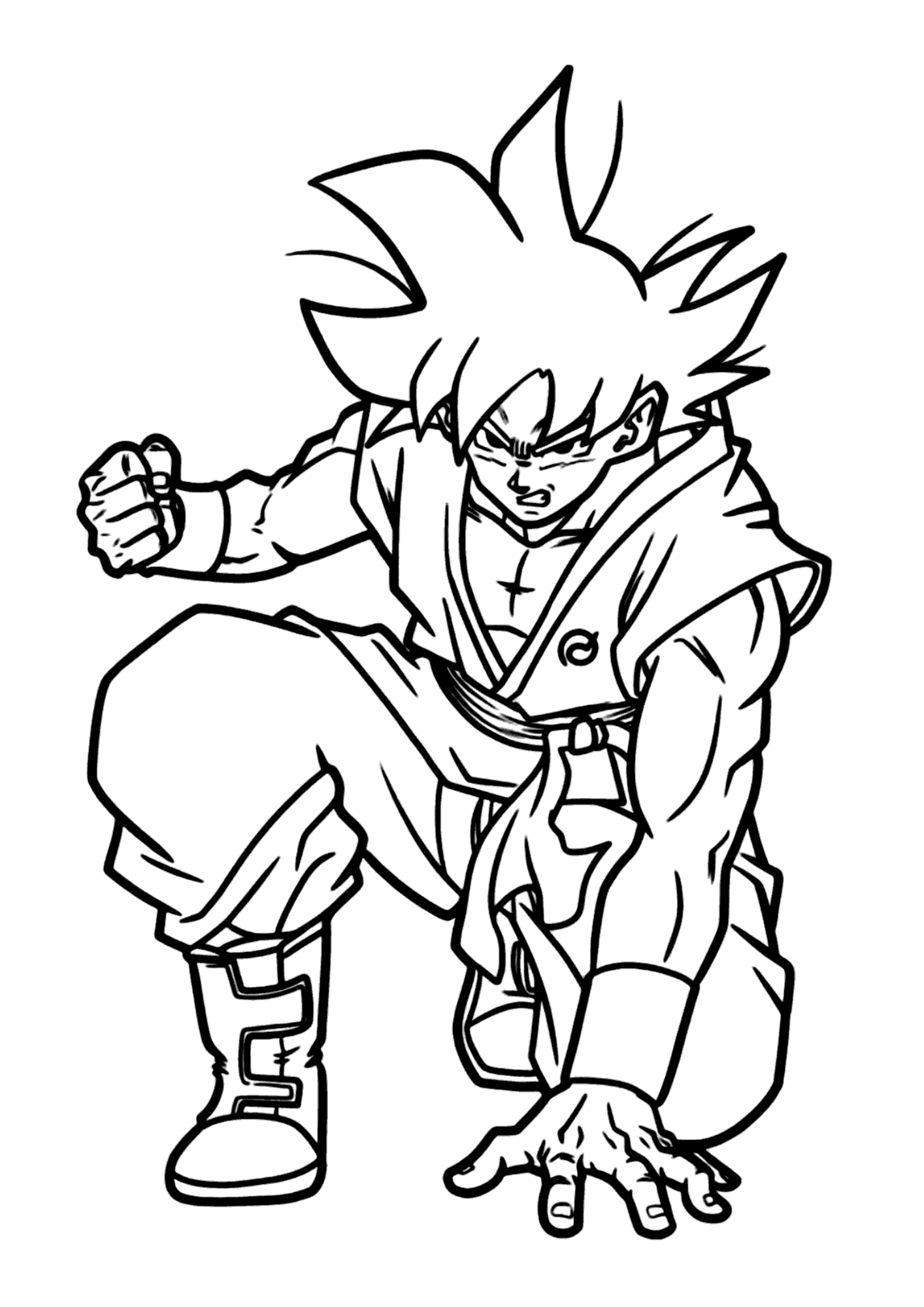goku adulto para colorir