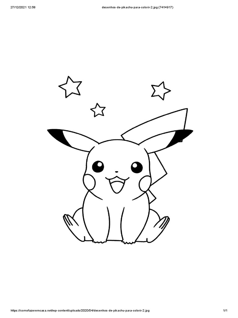 pikachu para colorir com amigos