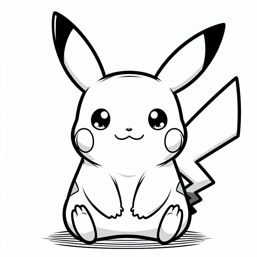 pikachu para colorir simples