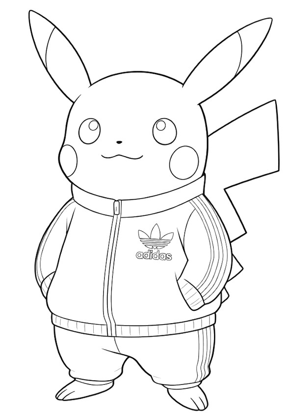 desenho pikachu fácil para colorir
