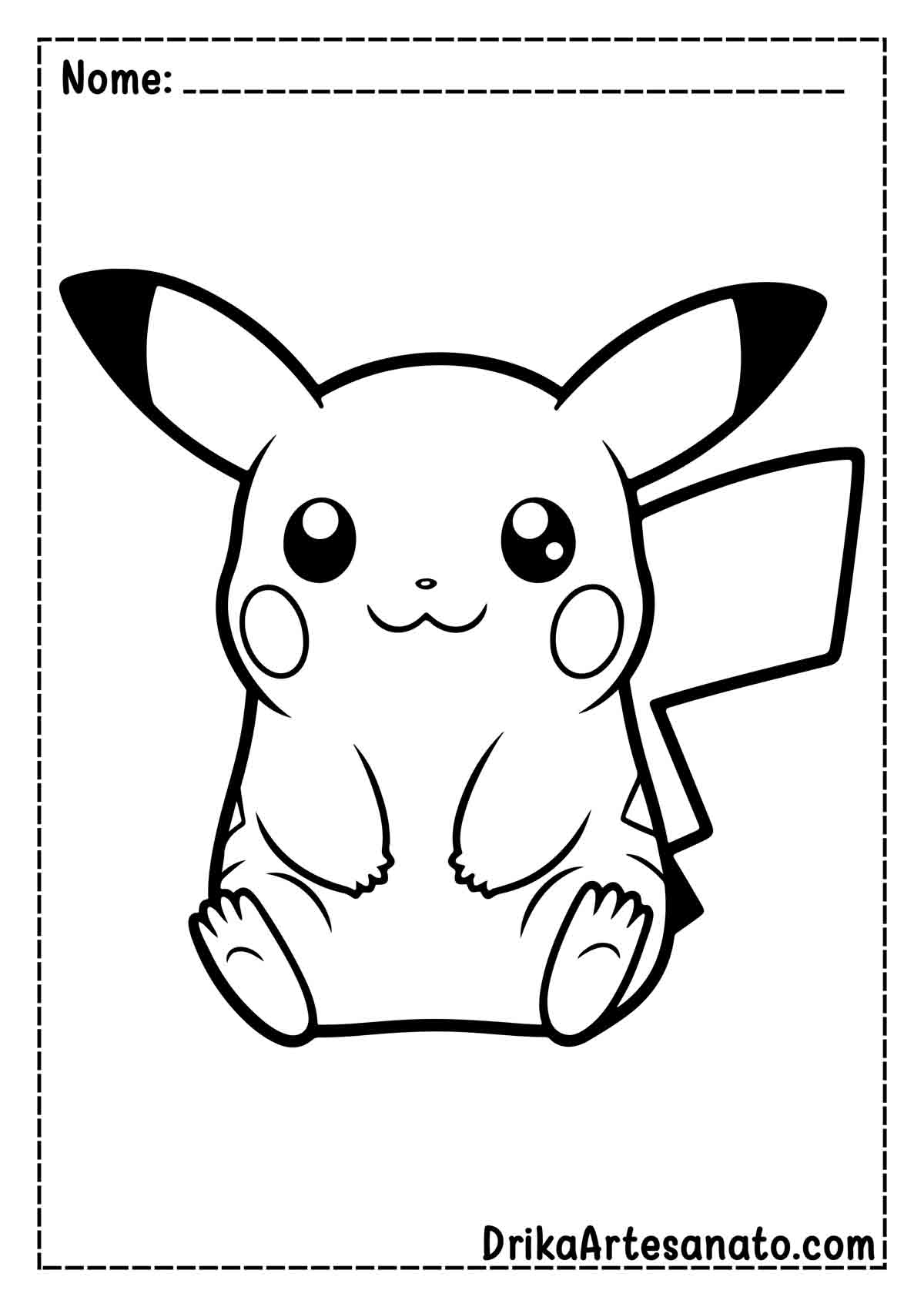 desenho pikachu para imprimir