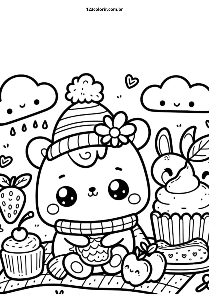 desenhos kawaii para pintar
